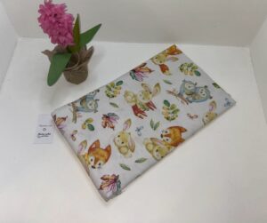 Flaneliniai vystyklai “LAPĖ SU ZUIKUČIU TARP LAPŲ”