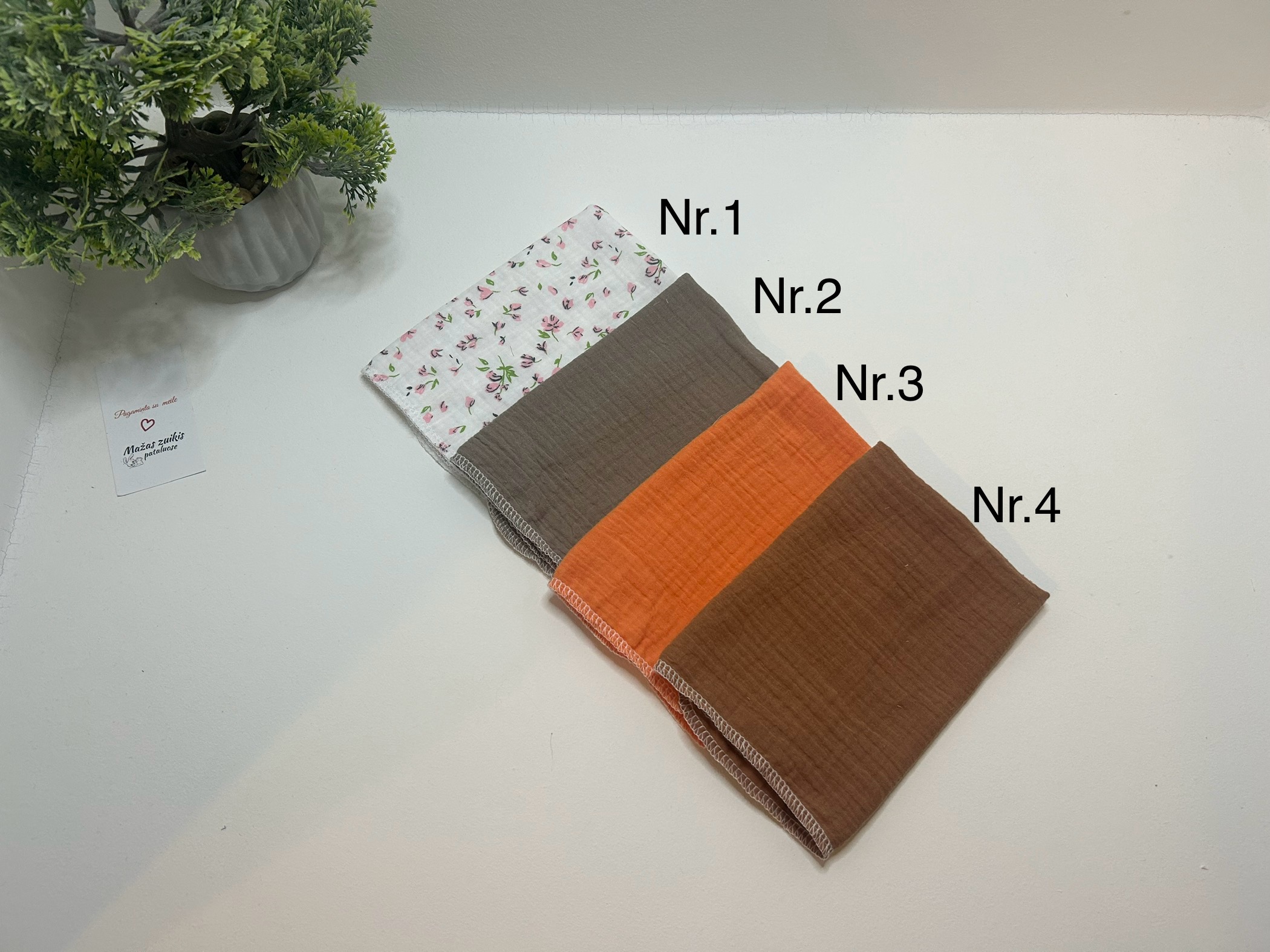 Muslino merliukai 37x37cm