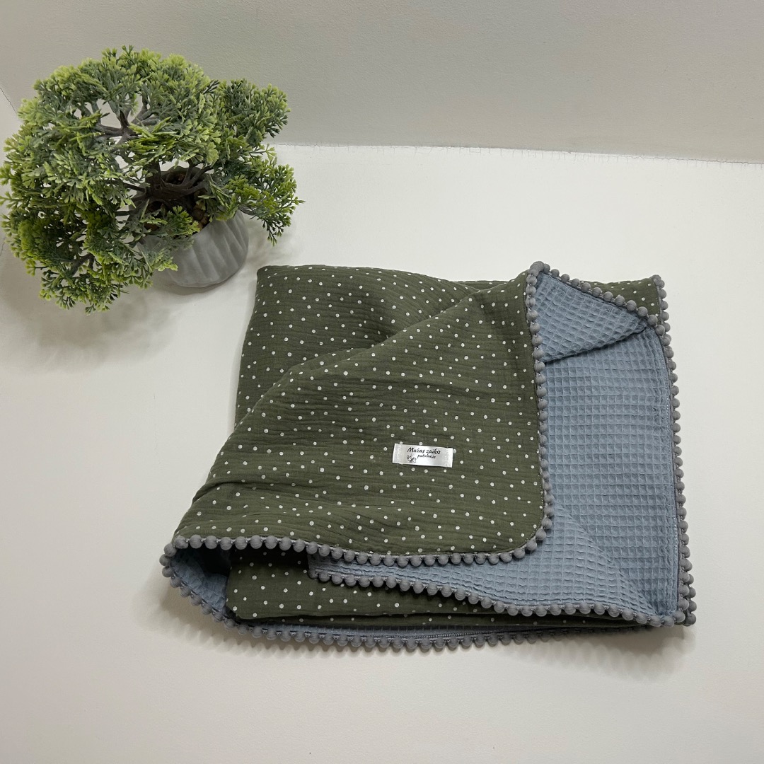 Muslino pledukas 74x92cm “Taškuota žaluma”
