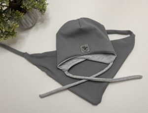 Kepurė ir kaklaskarė pavasariui/rudeniui “ NEW LIGHT GREY” 44-47cm galvytei