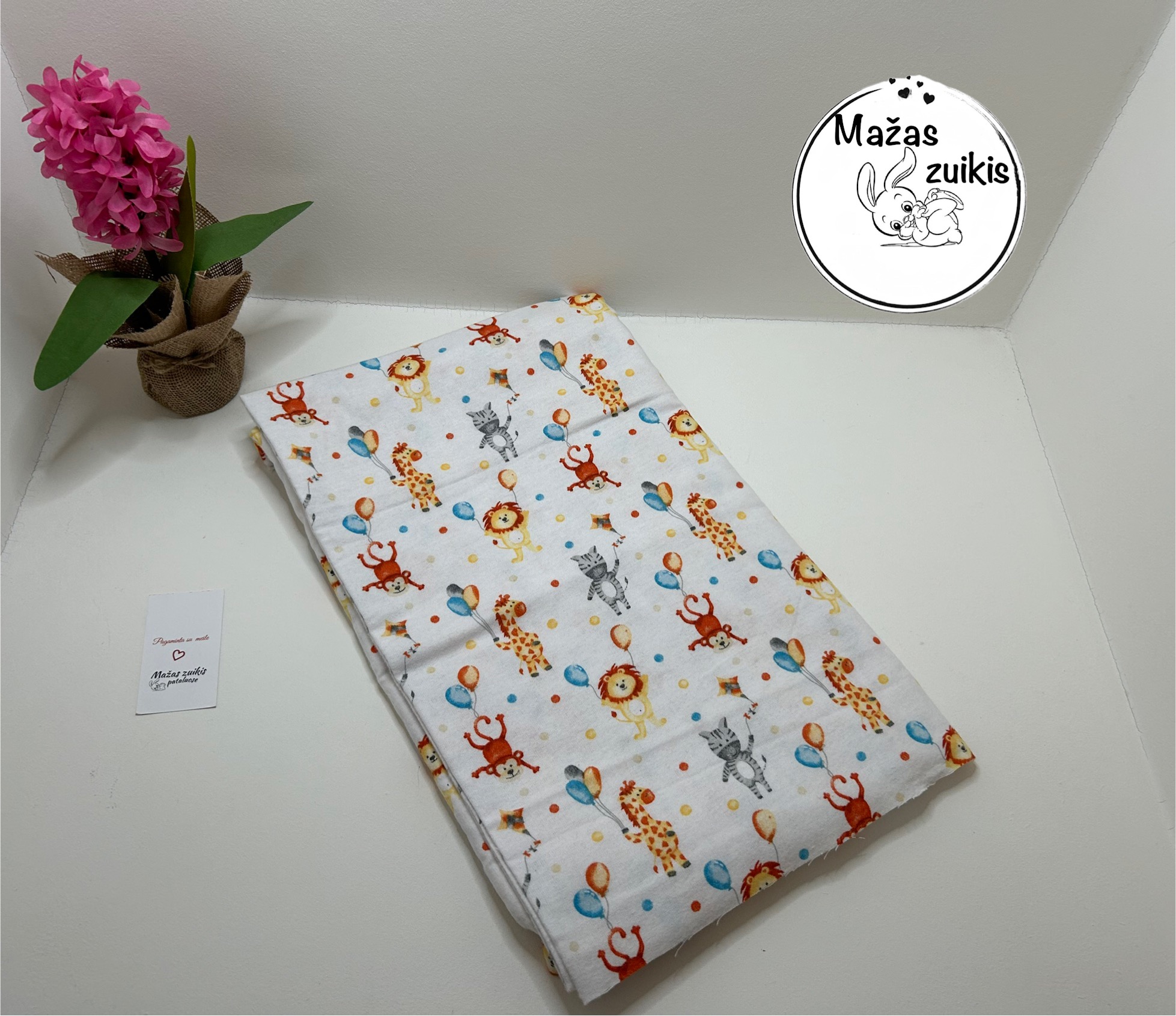 Flaneliniai vystyklai “ŽIRAFA IR DRAUGAI”