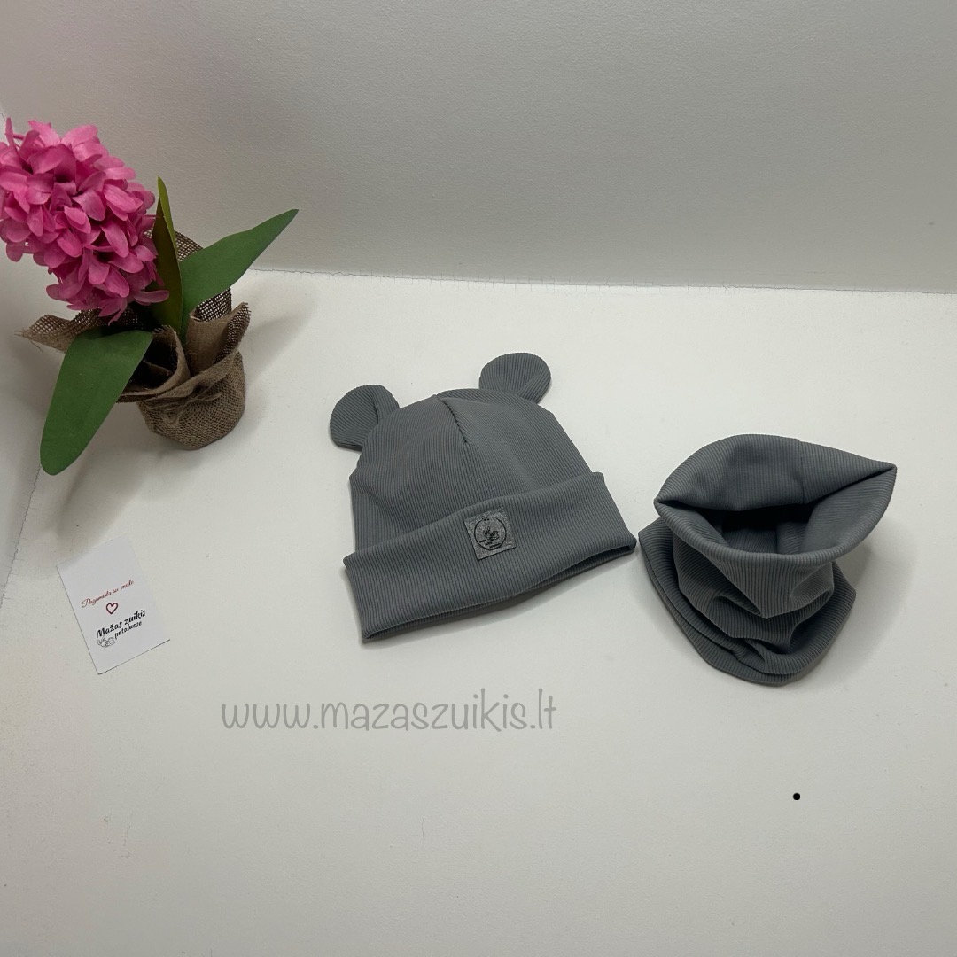 Kepurė 47-50cm ir/arba mova pavasariui-rudeniui “new light grey