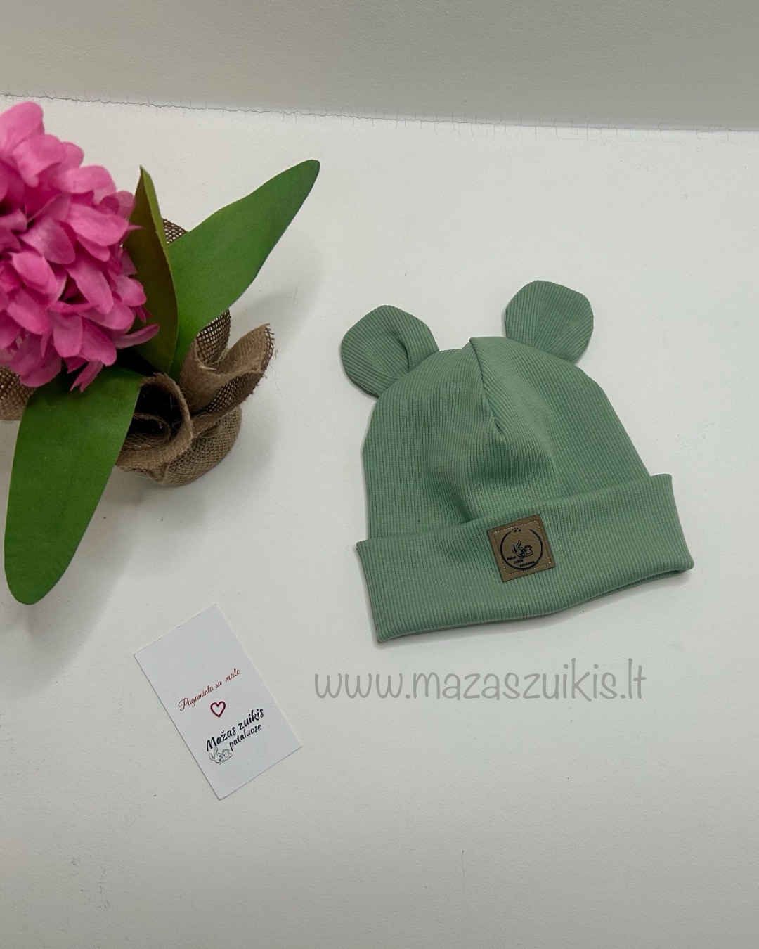 Kepurė 42-44cm pavasariui-rudeniui “Pistacija”