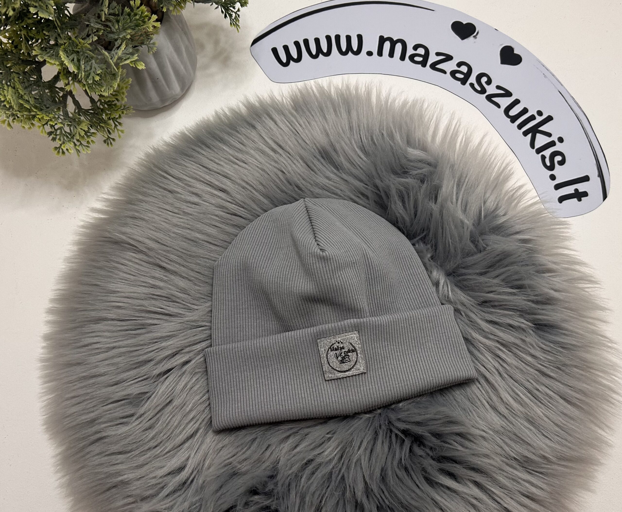 Kepurė 44-47cm pavasariui-rudeniui “ new light grey”