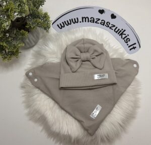 Kepurė 42-44cm ir/arba kaklaskarė pavasariui-rudeniui “Plaza taupe”