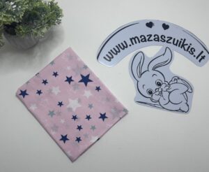 Paklodė su guma vežimui 80x40cm “žvaigždės rožiniame fone”