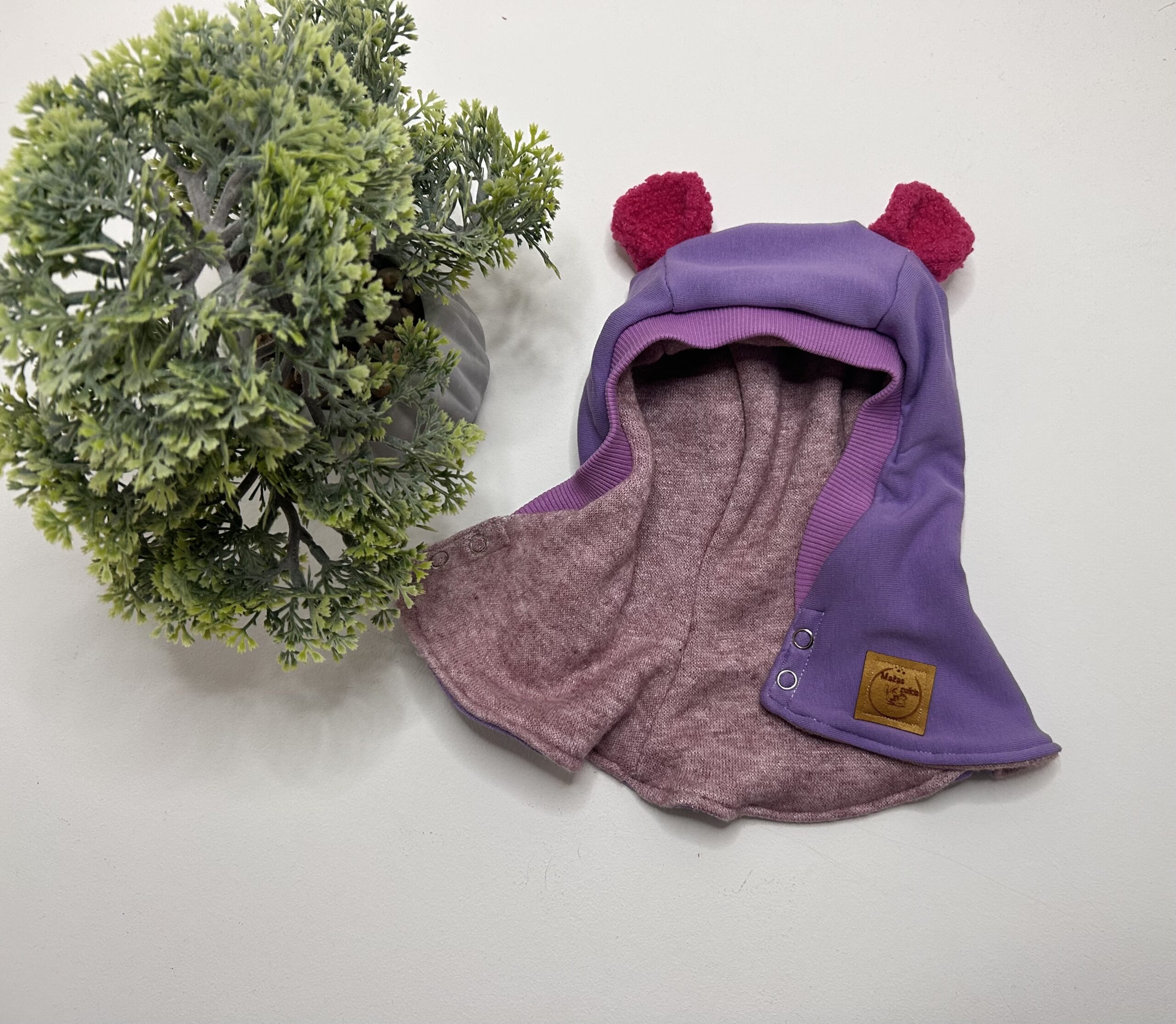 Užsegamas šalmukas žiemai 40-42cm “violet lilac”