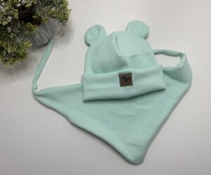 Kepurė 47-50cm ir kaklaskarė pavasariui-rudeniui “mėtinė”