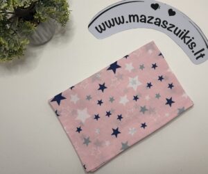 Pagalvės užvalkalas 60x40cm “žvaigždės rožiniame fone”